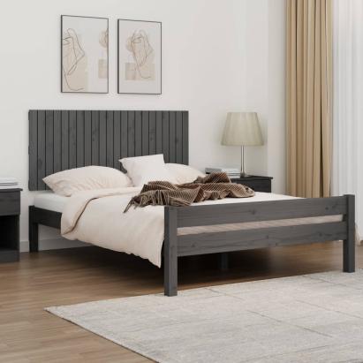 Tăblie de pat pentru perete, gri, 140x3x60 cm, lemn masiv pin GartenMobel Dekor
