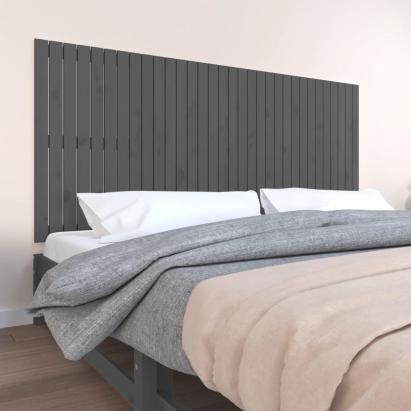 Tăblie de pat pentru perete, gri, 204x3x90 cm, lemn masiv pin GartenMobel Dekor