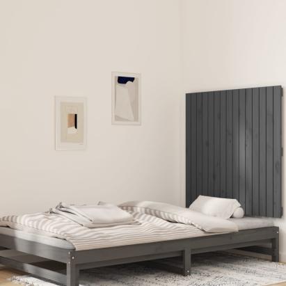 Tăblie de pat pentru perete, gri, 95,5x3x90 cm, lemn masiv pin GartenMobel Dekor