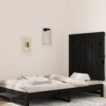 Tăblie de pat pentru perete, negru, 95,5x3x90cm, lemn masiv pin GartenMobel Dekor