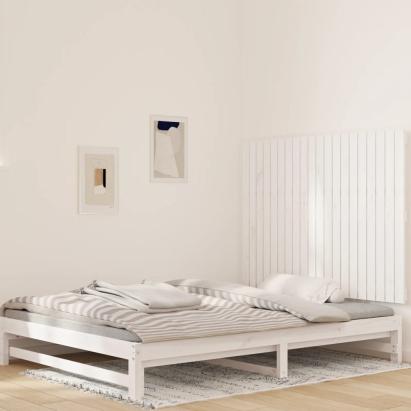 Tăblie de pat pentru perete, alb, 127,5x3x90 cm, lemn masiv pin GartenMobel Dekor