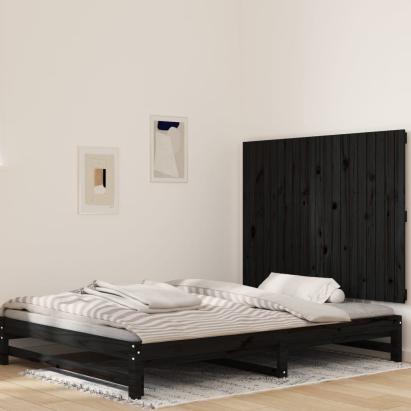 Tăblie de pat pentru perete, negru, 127,5x3x90 cm GartenMobel Dekor