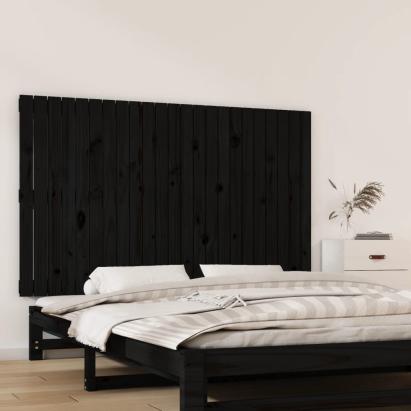 Tăblie de pat pentru perete, negru, 147x3x90 cm, lemn masiv pin GartenMobel Dekor