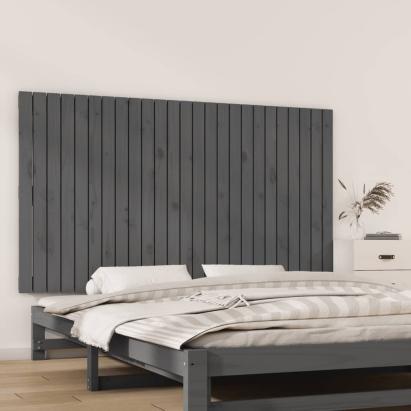 Tăblie de pat pentru perete, gri, 159,5x3x90 cm, lemn masiv pin GartenMobel Dekor