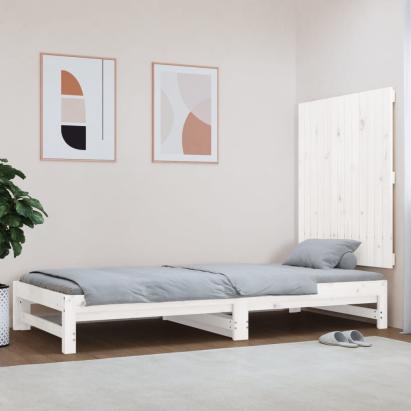 Tăblie de pat pentru perete, alb, 82,5x3x90 cm, lemn masiv pin GartenMobel Dekor
