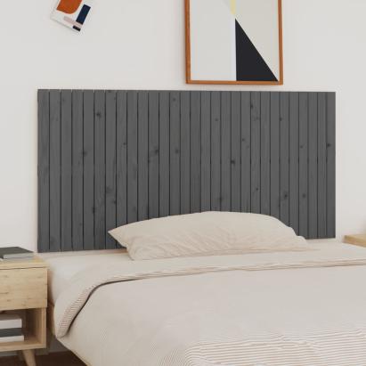Tăblie de pat pentru perete, gri, 185x3x90 cm, lemn masiv pin GartenMobel Dekor