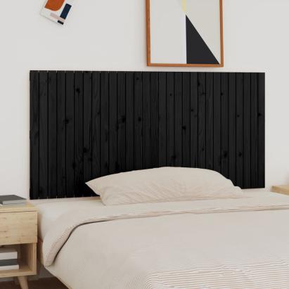 Tăblie de pat pentru perete, negru, 185x3x90 cm, lemn masiv pin GartenMobel Dekor