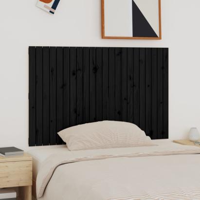 Tăblie de pat pentru perete, negru, 140x3x90 cm, lemn masiv pin GartenMobel Dekor