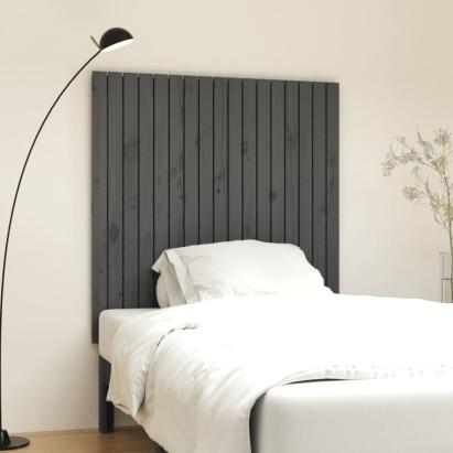 Tăblie de pat pentru perete, gri, 108x3x110 cm, lemn masiv pin GartenMobel Dekor