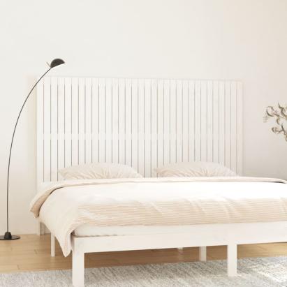 Tăblie de pat pentru perete, alb, 204x3x110 cm, lemn masiv pin GartenMobel Dekor