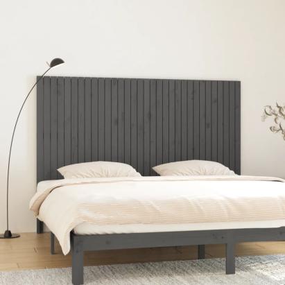 Tăblie de pat pentru perete, gri, 204x3x110 cm, lemn masiv pin GartenMobel Dekor