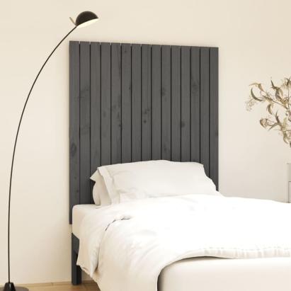 Tăblie de pat pentru perete, gri, 95,5x3x110 cm, lemn masiv pin GartenMobel Dekor