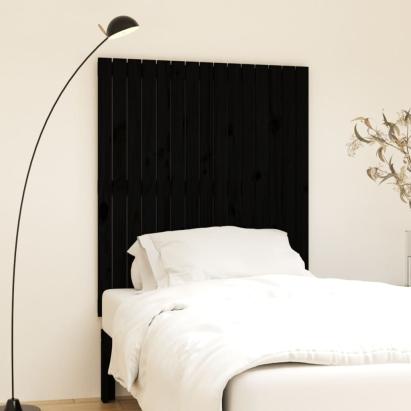 Tăblie de pat pentru perete, negru 95,5x3x110 cm lemn masiv pin GartenMobel Dekor