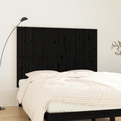 Tăblie de pat pentru perete negru 159,5x3x110 cm lemn masiv pin GartenMobel Dekor
