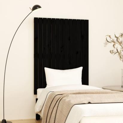 Tăblie de pat pentru perete, negru 82,5x3x110 cm lemn masiv pin GartenMobel Dekor