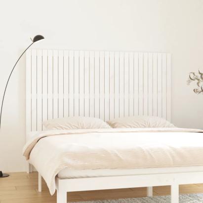 Tăblie de pat pentru perete, alb, 185x3x110 cm, lemn masiv pin GartenMobel Dekor