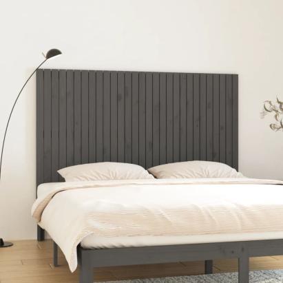 Tăblie de pat pentru perete, gri, 185x3x110 cm, lemn masiv pin GartenMobel Dekor