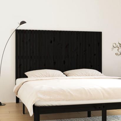 Tăblie de pat pentru perete, negru, 185x3x110 cm lemn masiv pin GartenMobel Dekor