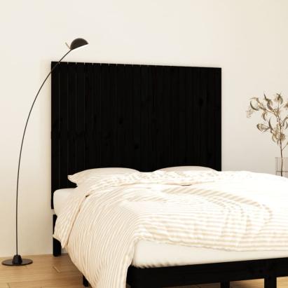 Tăblie de pat pentru perete, negru, 140x3x110 cm lemn masiv pin GartenMobel Dekor