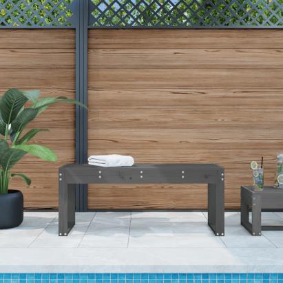 Bancă de grădină, gri, 110x38x45 cm, lemn masiv de pin GartenMobel Dekor