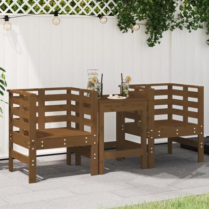 Scaune grădină, 2 buc., maro miere 61,5x53x71 cm lemn masiv pin GartenMobel Dekor