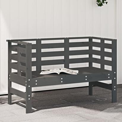 Bancă de grădină, gri, 111,5x53x71 cm, lemn masiv de pin GartenMobel Dekor