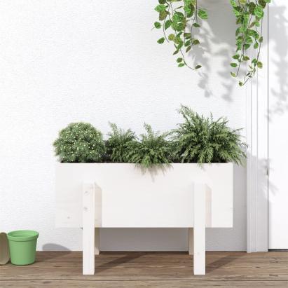 Jardinieră de grădină, alb, 62x30x38 cm, lemn masiv de pin GartenMobel Dekor