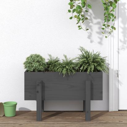 Jardinieră de grădină, gri, 62x30x38 cm, lemn masiv pin GartenMobel Dekor