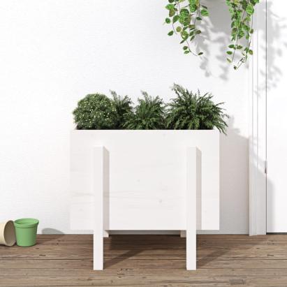 Jardinieră de grădină, alb, 62x50x57 cm, lemn masiv de pin GartenMobel Dekor