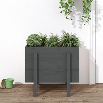 Jardinieră de grădină, gri, 62x50x57 cm, lemn masiv pin GartenMobel Dekor