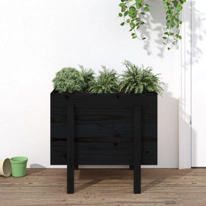 Jardinieră de grădină, negru, 62x50x57 cm, lemn masiv pin GartenMobel Dekor