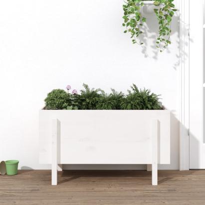 Strat înălțat de grădină, alb, 101x50x57 cm, lemn masiv de pin GartenMobel Dekor