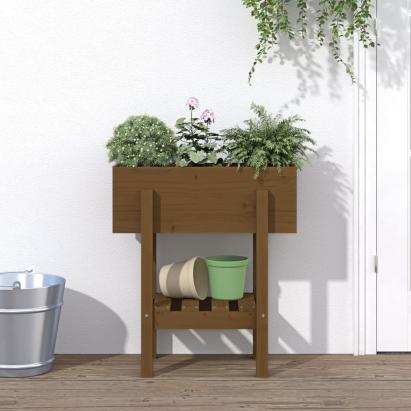 Jardinieră de grădină, maro miere, 62x30x69 cm, lemn masiv pin  GartenMobel Dekor