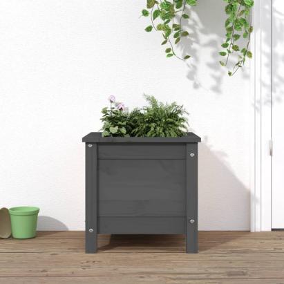 Jardinieră de grădină, gri, 40x40x39 cm, lemn masiv pin GartenMobel Dekor