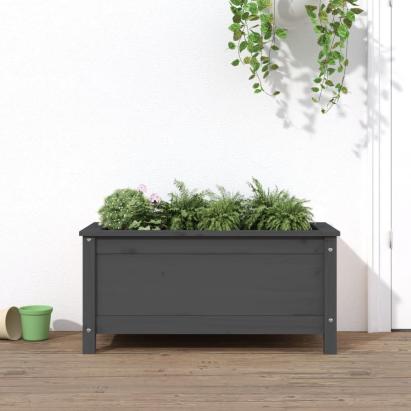 Jardinieră de grădină, gri, 82,5x40x39 cm, lemn masiv pin GartenMobel Dekor