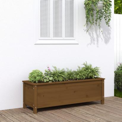 Strat înălțat grădină maro miere 119,5x40x39 cm lemn masiv pin GartenMobel Dekor