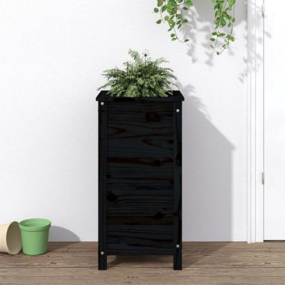 Jardinieră de grădină, negru, 40x40x78 cm, lemn masiv de pin GartenMobel Dekor