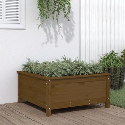 Jardinieră grădină, maro miere, 82,5x82,5x39 cm lemn masiv pin GartenMobel Dekor