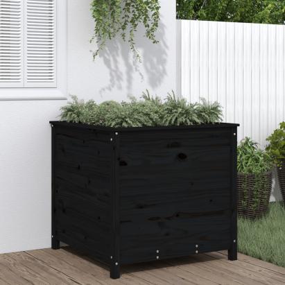 Jardinieră de grădină, negru, 82,5x82,5x78 cm lemn masiv de pin GartenMobel Dekor