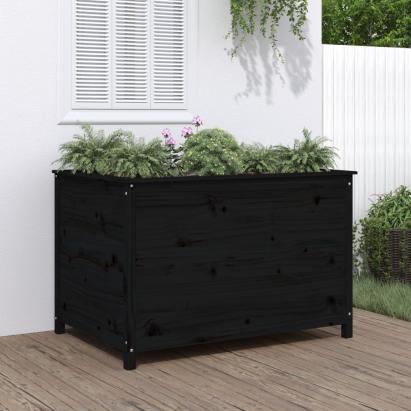 Strat înălțat de grădină negru 119,5x82,5x78 cm lemn masiv pin GartenMobel Dekor