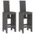 Scaune de bar, 2 buc., gri, 40x42x120 cm, lemn masiv de pin GartenMobel Dekor