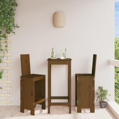 Scaune de bar 2 buc. maro miere 40x42x120 cm lemn masiv de pin GartenMobel Dekor