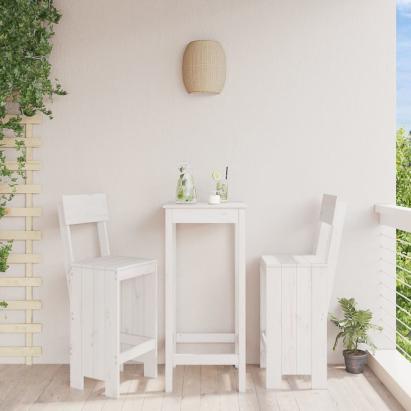 Taburete de bar, 2 buc., alb, 40x48,5x115,5 cm, lemn masiv pin GartenMobel Dekor