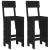 Taburete de bar, 2 buc., negru, 40x48,5x115,5 cm lemn masiv pin GartenMobel Dekor