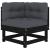Canapele colțar cu perne, 2 buc., negru, lemn masiv de pin GartenMobel Dekor