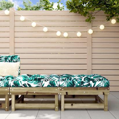 Taburete de grădină cu perne, 2 buc., lemn de pin tratat GartenMobel Dekor