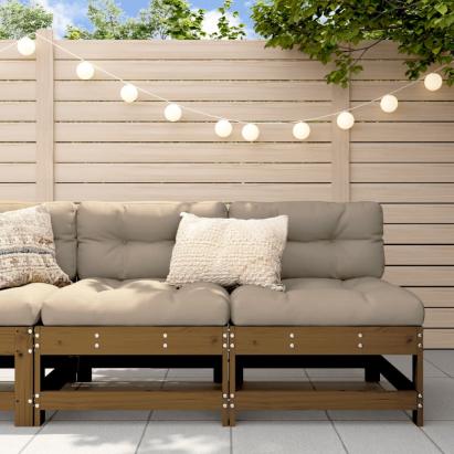 Canapele de mijloc pentru grădină, 2 buc., maro miere GartenMobel Dekor