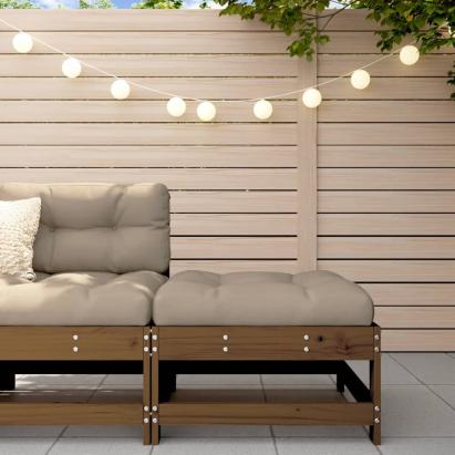 Taburet de grădină cu pernă, maro miere, lemn masiv de pin GartenMobel Dekor