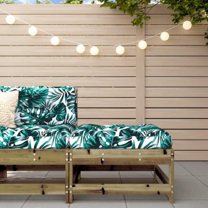 Taburet de grădină cu pernă, lemn de pin tratat GartenMobel Dekor