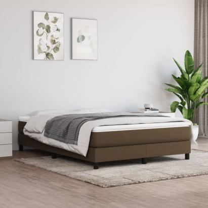 Pat box spring cu saltea, maro închis, 160x200 cm, textil GartenMobel Dekor